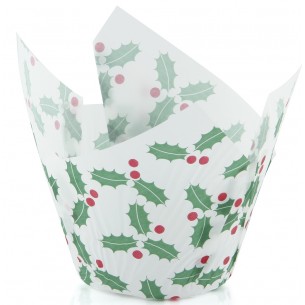 P60R x 175-841 - Texas Muffin Wrap Christmas Holly (500 ctn)